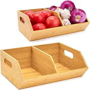 Set Bamboo Storage Bin, Pantry Organization