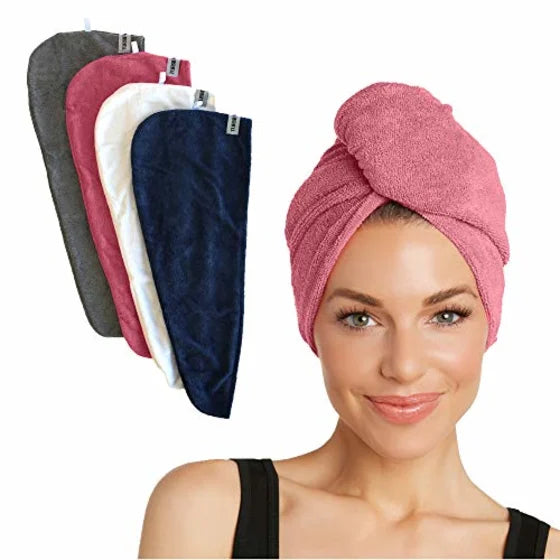Microfiber Magic Hair Drying Towel for Women Pack of 3 Glow Bazar