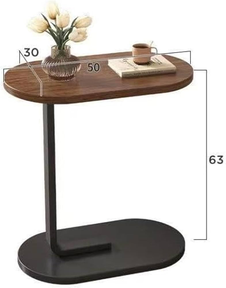 C Shaped Coffee Table, Small Wood Side Table