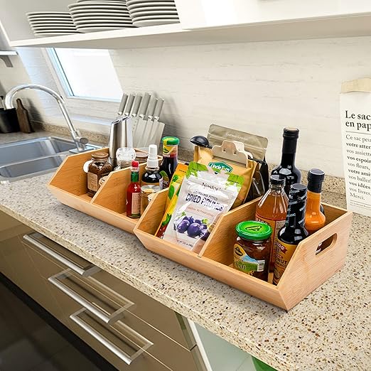 Set Bamboo Storage Bin, Pantry Organization