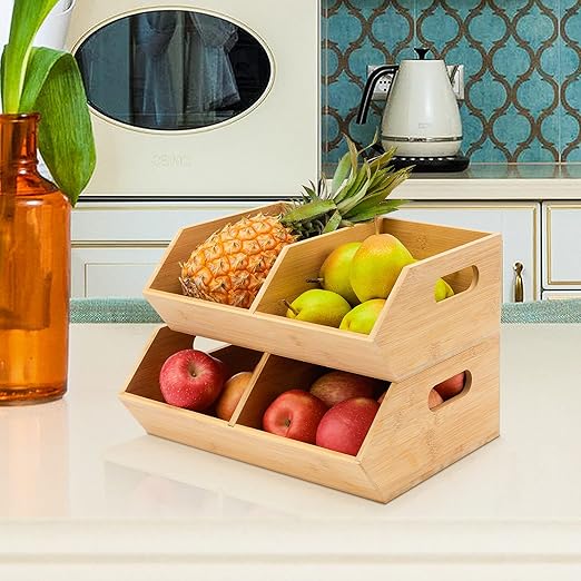 Set Bamboo Storage Bin, Pantry Organization