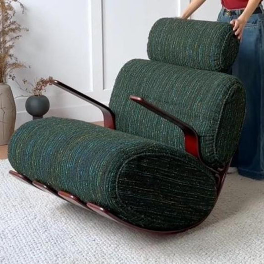 Brazilian Rocking Chair in Rosewood Metal - Green